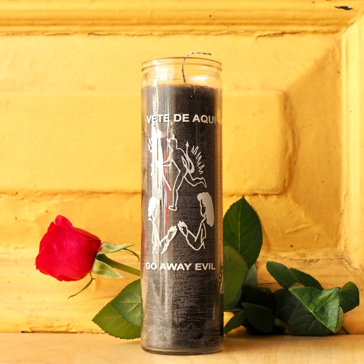 go away evil vete de aqui Ritual Prayer Candle spell UK Santa Sabina Vela 7 Day Prayer lucky candle halloween devil day of the dead dia de los muertos powerful magic protection