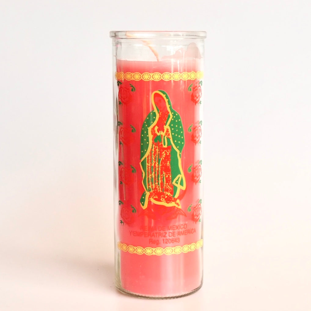 Reina de Mexico' Virgin de Guadalupe with Roses Vela 7 Day Prayer Candle Santa Sabina UK