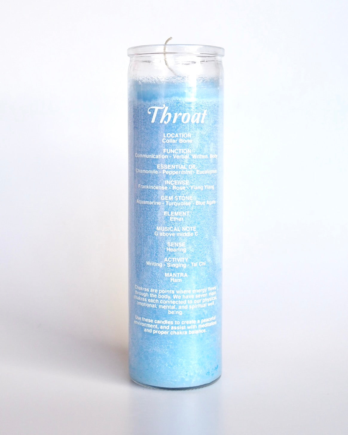 Ritual Prayer Candle spell UK Santa Sabina Vela 7 Day Prayer chakra energy throat blue