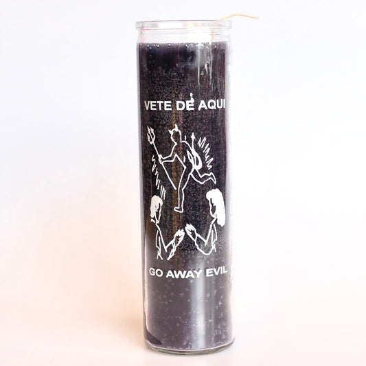 go away evil vete de aqui Ritual Prayer Candle spell UK Santa Sabina Vela 7 Day Prayer lucky candle halloween devil day of the dead dia de los muertos powerful magic protection