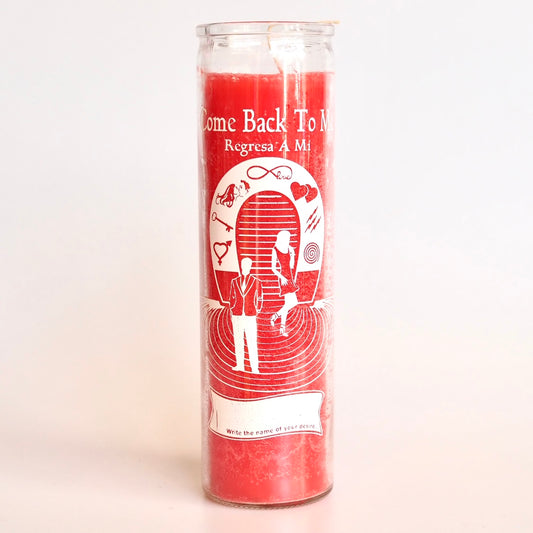 Come Back to Me' Vela 7 Day Prayer Candle by Santa Sabina UK Come back to me Ritual Prayer Candle spell UK Santa Sabina Vela 7 Day Prayer love magnetic attraction magic