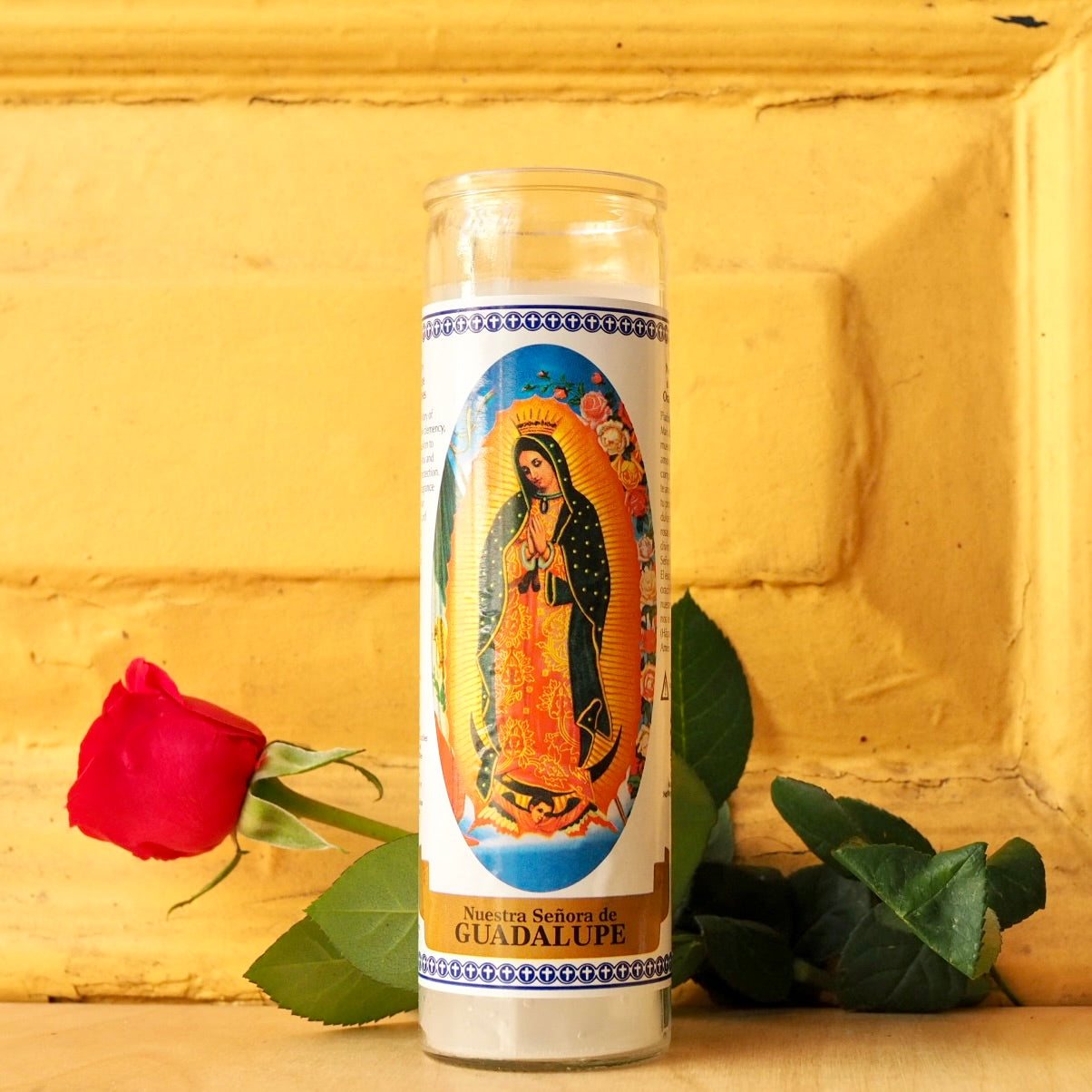Virgin Mary / Virgen de Guadalupe' Vela 7 Day Prayer Candle by Santa Sabina UKvirgen guadalupe virgin mary Ritual Prayer Candle spell UK Santa Sabina Vela 7 Day Prayer candle powerful magic luck love motherhood maternity doula guidance light intuition manifestation halloween day of the dead dia de los muertos saint blessed faith catholic