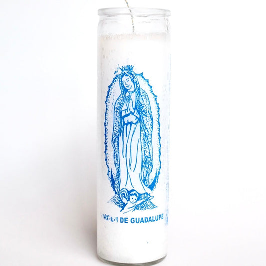 virgen guadalupe virgin mary Ritual Prayer Candle spell UK Santa Sabina Vela 7 Day Prayer candle powerful magic luck love motherhood maternity doula guidance light intuition manifestation halloween day of the dead dia de los muertos saint